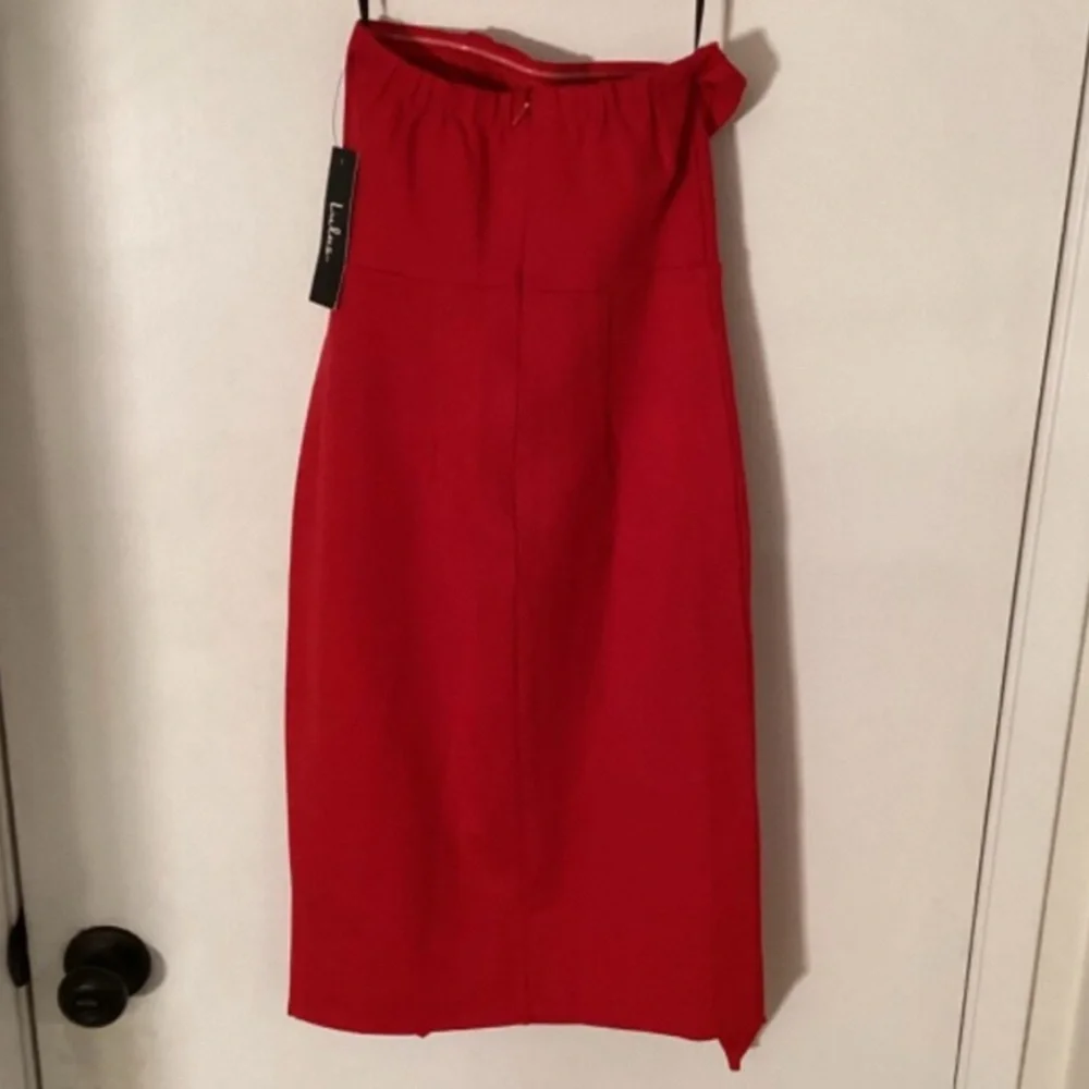 Lulus Jazzie Red Strapless Bodycon Dress Sz M - Picture 6 of 9